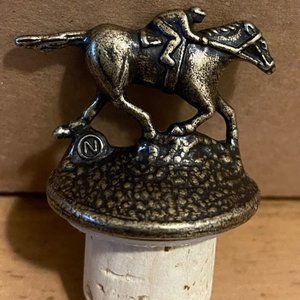 Blanton’s Bourbon Whiskey Cork Bottle Stopper w/Race Horse & Jockey Letter 1st N